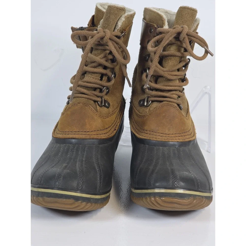 Sorel Womens 8 Winter Leather Waterproof Heeled Duck Ankle Snow Boots Shoes
